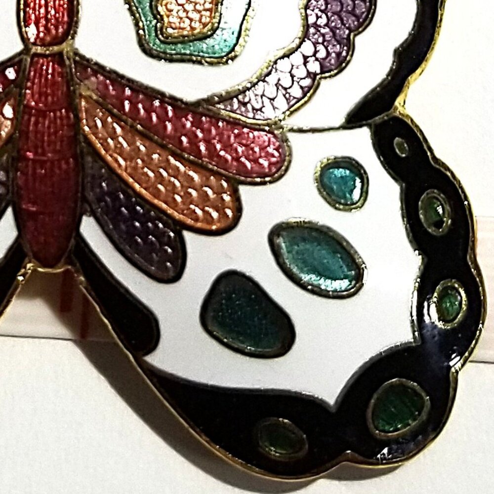 Cloisonné Enamel Butterfly Belt Buckle for Women by Charmant Beverly Hills CA - Picture 9 of 9